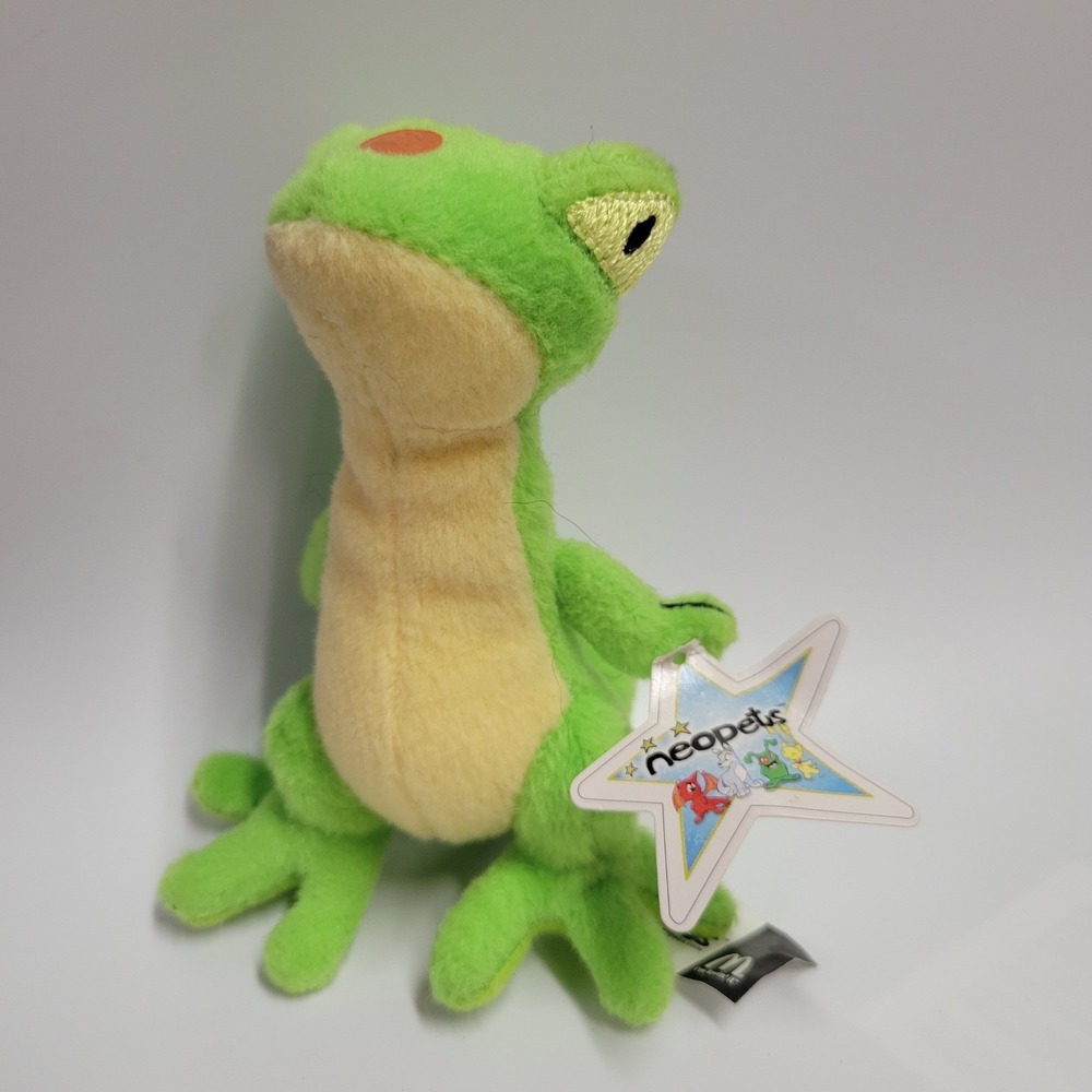McDonalds Neopets Green Techo Plush Toy 2004 Vintage Happy Meal Collectible NWT